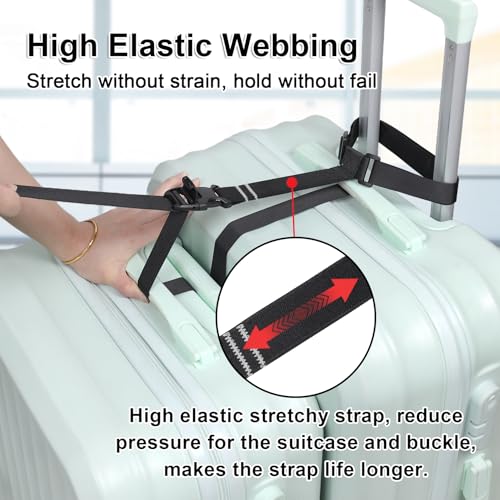 Vigorport Luggage Connector, Straps for Suitcase, Add A Bag Adjustable Attachment Accessories (Medium-Cam Buckle) - size: Medium-Cam Buckle