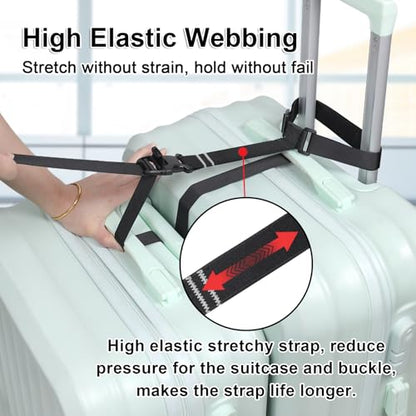 Vigorport Luggage Connector, Straps for Suitcase, Add A Bag Adjustable Attachment Accessories (Medium-Cam Buckle) - size: Medium-Cam Buckle