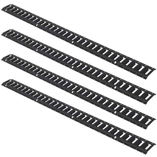 VEVOR E-Track Tie-Down Rail Kit, 5' E Tracks Set, 16Pcs Includes 4 Steel Rails & 2 Single Slots & 6 O-Rings & 4 Tie-Offs w/D-Ring & 2 Ratchet Straps, Cargo Motorcycles Bikes Securing Accessories