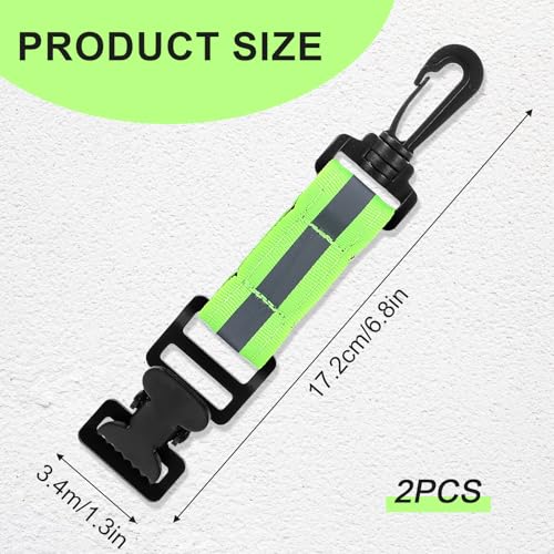 2PCS Glove Strap with Alligator Clip, Reflective Gloves Keeper Work Glove Holder Gloves Clip Quick Access Belt for Tool Belt Backpack