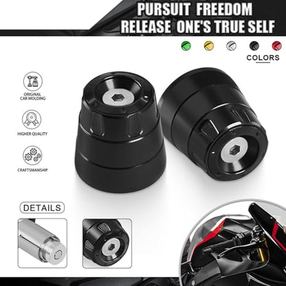 MFGZD Motorcycle Bar Ends Plug, CNC Handlebar Bar Grip Ends Plugs For Ninja500 Ninja650/1000 R7 R1 R6 450SR 675SR-R CBR650R CBR500RR CBR600RR CBR1000RR Z650 Z900 ZX10R ZX6R GSXR600 750 1000 GSX-8R ect - color: Black
