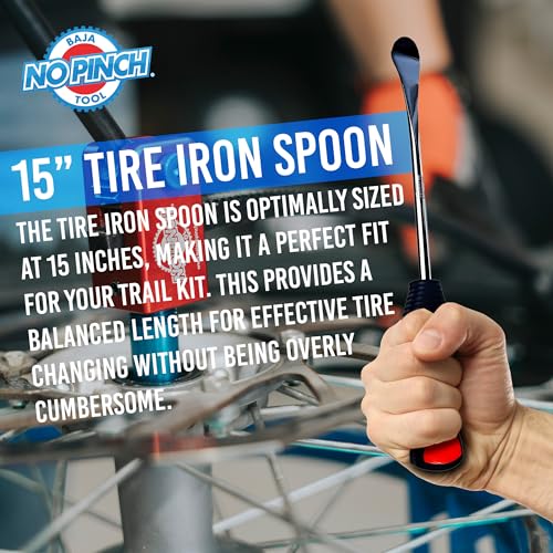 BAJA NO PINCH 15 inch Steel Tire Spoon | Lever Iron Tool Kit | Professional Tire Changing Tool for Enduro Motocross | Motorcycle | Dirt Bike | Easy-to-Use Tire Repair Tool | Dirt Bike Tire Spoons - size: 15 Inch Tire Spoon