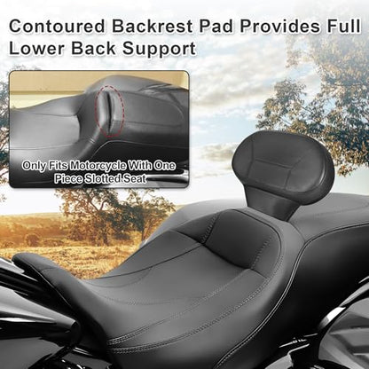Motorcycle Quick Release Plug-in Driver Backrest Fit For Harley Touring Road King Glide 2009-2026 Adjustable Detachable Rider Pad with Mounting Kit (Black String)