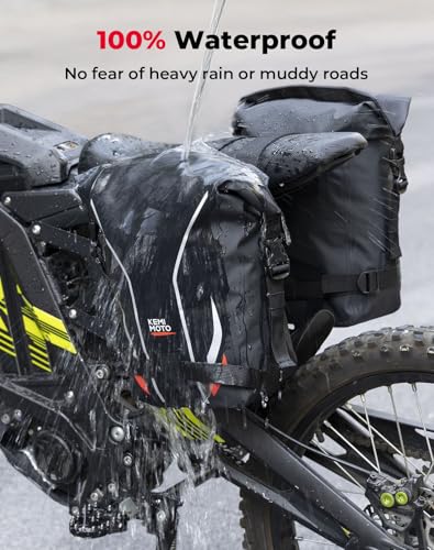 KEMIMOTO Motorcycle Saddlebags,Waterproof Luggage Bag with Surron support frame, Bike Panniers Compatible with Sur-Ron Light Bee X and S X160 X260 Grom Navi Dirt Bike Mini Motorcross Sport Bike 12L