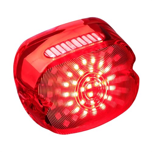 Motorcycle LED Rear Tail Light Red Strobing Turn Signal Brake Lights Low Profile Replacement for Harley Dyna Sportster 883 1200 Road King Tour Glide Road Glide Road King - color: red