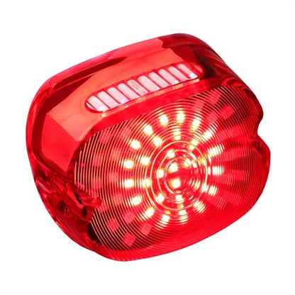 Motorcycle LED Rear Tail Light Red Strobing Turn Signal Brake Lights Low Profile Replacement for Harley Dyna Sportster 883 1200 Road King Tour Glide Road Glide Road King - color: red