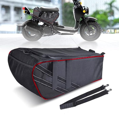 Under Seat Bag Compatible with Honda Ruckus 2010-2025 Accessories, Water-Resistant Scooter Side Frame Storage Bag with Shoulder Strap - Red Trim - color: Red