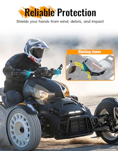 Handguards for Can Am Ryker, 2PCS Aluminum Hand Guard Handlebars Protectors Kits for Can Am Ryker 900, 600, Sport & Rally Edition All Models 2019-2024 Accessories (Replaces #219400998),Black