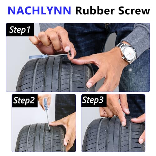 NACHLYNN 30 Pcs Tire Repair Screws Self-Tapping Rubber Fast Tool Self-Service Tire Repair Plugs Nail for Car Motorcycle Truck