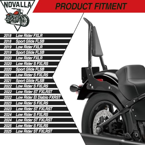 33” Tall Detachable Sissy Bar Backrest Pad Fit For Harley Low Rider ST FXLR FXRST FXLRS FXLRST FLSB 2018-2025(GB) - color: GB
