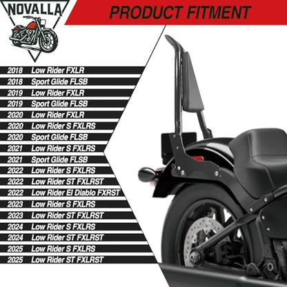 33” Tall Detachable Sissy Bar Backrest Pad Fit For Harley Low Rider ST FXLR FXRST FXLRS FXLRST FLSB 2018-2025(GB) - color: GB