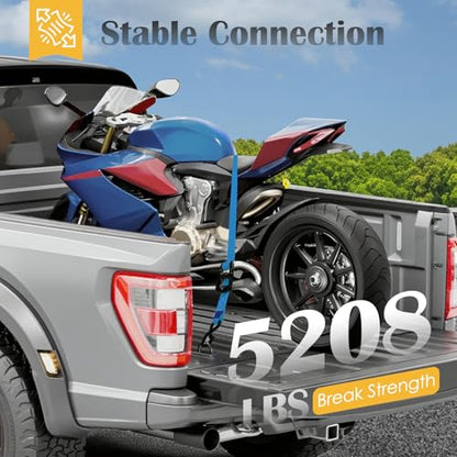 Ratchet Straps, 1.5 inch x 8.2 ft(4 Pack) Heavy Duty Tie Down Straps, Ratchet Tie Down Straps with Soft Loops-5,208 lbs (Blue) - color: Blue, size: 8.2 Ft