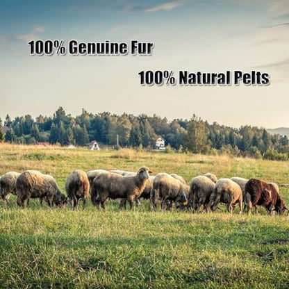 Real Genuine Sheepskin Rug Natural Fur Rug Sheep Skin Rugs Full Sheepskin Rugs Authentic Sheep Skin Throw Lambskin Seat Covers for Chairs Wool Seat Pad Cushion Black (2.3X3.28 ft) - color: 3
