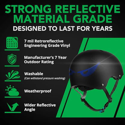 Bright Knight Decals Reflective Evil Eye Stickers, 6" x 3" Blue Evil Eye Motorcycle Decals & Graphics for Bike & Motorcycle Helmet Stickers, Made in USA, 3 Pairs - color: Blue