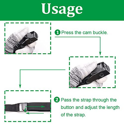 2 PCS 1" x 4ft Battery Tie Down Strap kit,Battery Hold Down Strap with Stainless Steel Cam Buckle,4 Stainless Steel Eye Strap Mounts, 8 SS Screws for Boats, Luggage Belt, Cars - size: 1'' x 48''-2pcs with screws