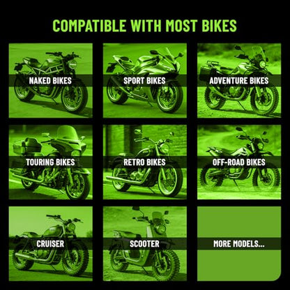 Motorcycle Tire Pressure Monitoring System, Bluetooth 5.0 Connect to Phone APP, Real-Time Tire Pressure & Temperature Display with Alarm, IP67 Waterproof External Sensors for Motorbike Scooter ATV