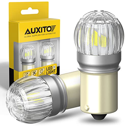 AUXITO 1156 LED Bulb White, 400% Brighter 1:1 Size, 7506 BA15S 1141 P21W 1003 LED Lights for Reverse Backup Light, DRL, Tail Brake Signal Lights, Parking Light, Side Marker Light, Pack of 2 - color: White, size: 1156/7506