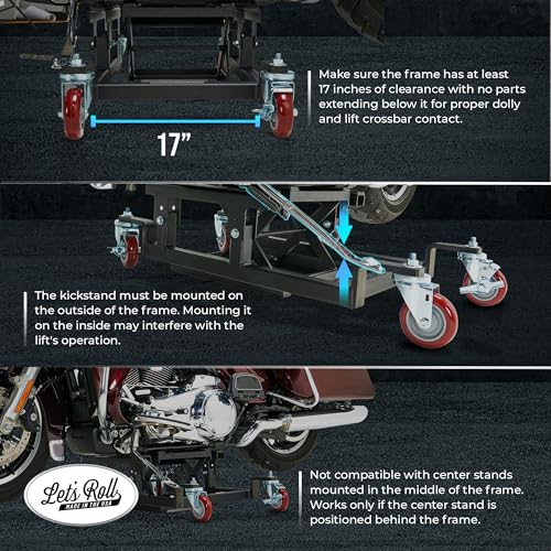 Let's Roll Cruiser Apexx Package Deal Motorcycle Dolly and Lift - 1200 LB Heavy Duty Scissor Motorcycle Lift Jack & Dolly for Garage Storage, Scissor Lifts Jack and Moving Dolly - Made in The USA - style: Pro