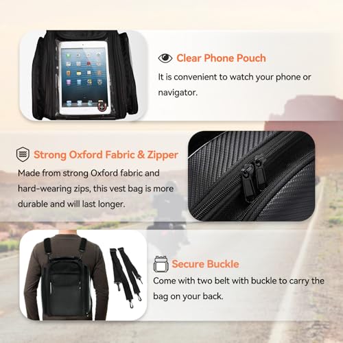 Dracarys Motorcycle Tank Bag - Oxford Saddle Black Motorbike Bag - Strong Magnetic Bag for Honda Yamaha Suzuki Kawasaki Harley - size: 28Liter