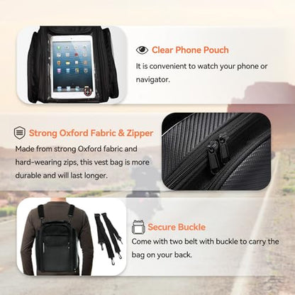 Dracarys Motorcycle Tank Bag - Oxford Saddle Black Motorbike Bag - Strong Magnetic Bag for Honda Yamaha Suzuki Kawasaki Harley - size: 28Liter