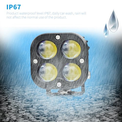 Motorcycle LED Spotlight Yellow/White Hi-Low Combo Beam LED Offroad Driving Fog Lights, 2Pcs 2.4Inch Mini Pod Lights Work Auxiliary Lights for Motorcycle Trucks, Vehicles, ATVs, UTVs, Tractors