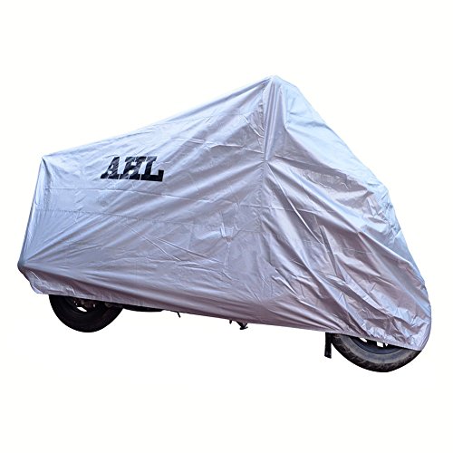 AHL Motorcycle Cover All-Weather Waterproof Dustproof UV Protective Breathable Indoor Outdoor Cover(XXL,S) - color: silver, size: XXL