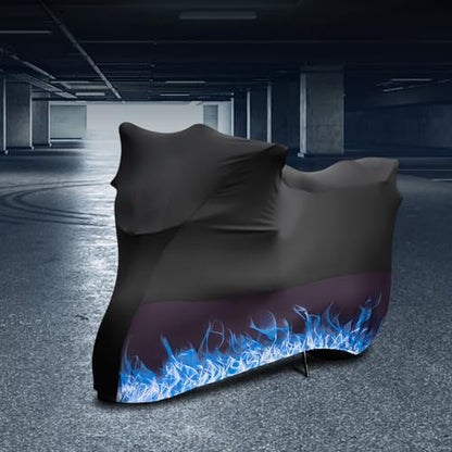 Erato Indoor Motorcycle Cover Stretch Elastic Dustproof Covers Fit for Motorbikes with Drawstring Storage Bags, 96 inches - size: XL(96 ")