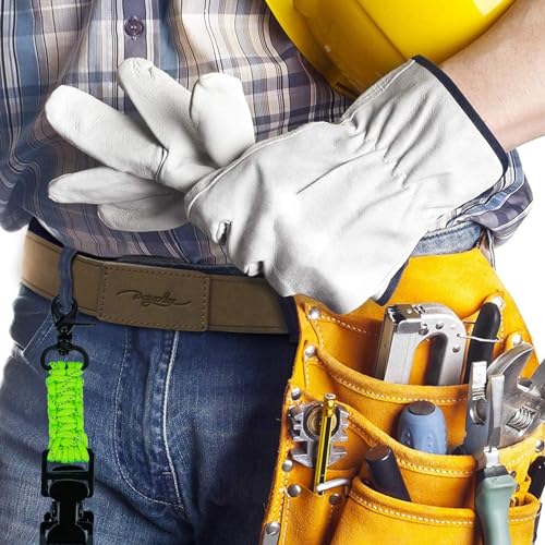 KUNN Double End Tactical Glove Clips Work Glove Holders Hardhat Holder for Heavy Duty Belt,Outdoor Backpack - color: Lime Green-2pcs