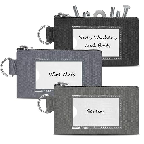 Premium Small Tool Pouch Bags with Zipper YKK Durability - Heavy Duty - Anti Tear - Water-Resistant - Name Tags, Multipurpose Small Tool Bags, 3 Colors (3" X 5.6") - size: 3" X 5.6"