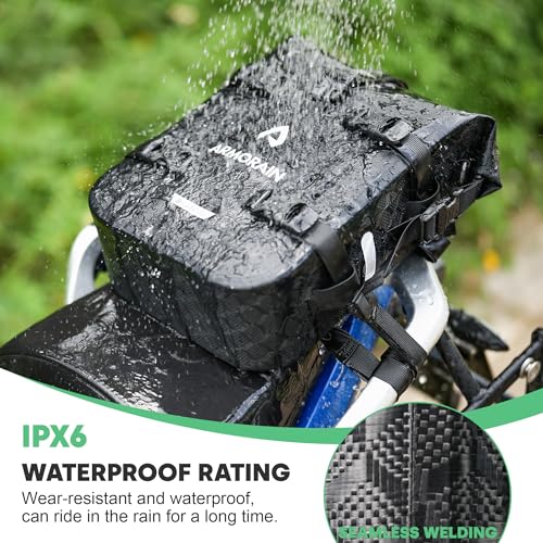 Motorcycle Crash Bar Bag Waterproof Storage Capacity 6L/8L Bumper pack Fender pouch Universal motor kit bags (8L Black Imitation Carbon Fiber) - color: 8L Black Imitation Carbon Fiber
