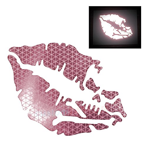 customTAYLOR33 High Intensity Reflective Vinyl Death Kiss Skull Crossbones Lips Decal Bumper Sticker - Cars, Motorcycles, Helmets, Wind Screens, laptops, cellphones, (SE Pink, 3 inch Wide, Pair) - color: Special Edition Pink, size: 3 inches wide (includes