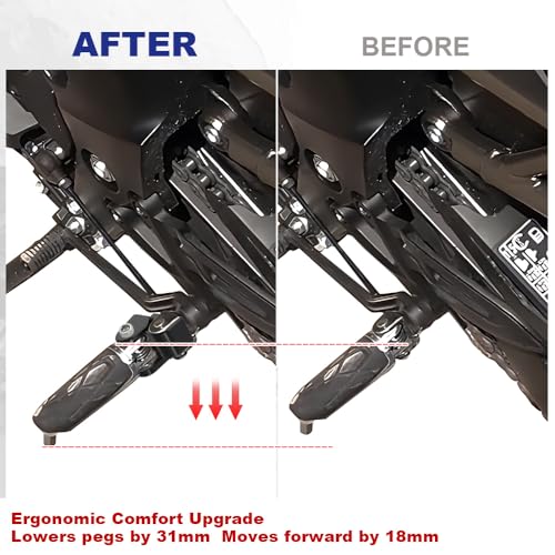 Xitomer Footpeg Lowering Mounts Compatible with GSX-S1000GT / GT+ 2022-2025 Rider Peg Lowering Brackets Motorcycle Foot peg and Control Lowering Kit (For Rider) - style: For Rider