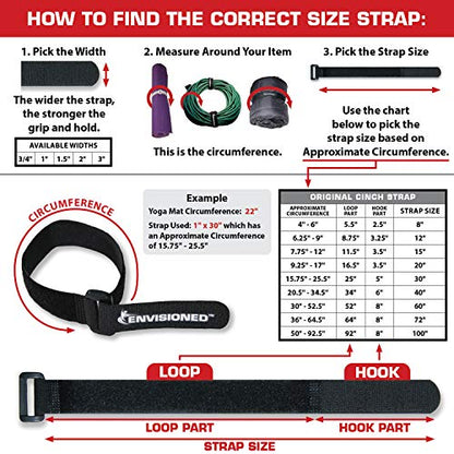 Reusable Cinch Straps 2" x 100" - 4 Pack, Multipurpose Strong Gripping, Quality Hook and Loop Securing Straps (Black) - size: 2" x 100"