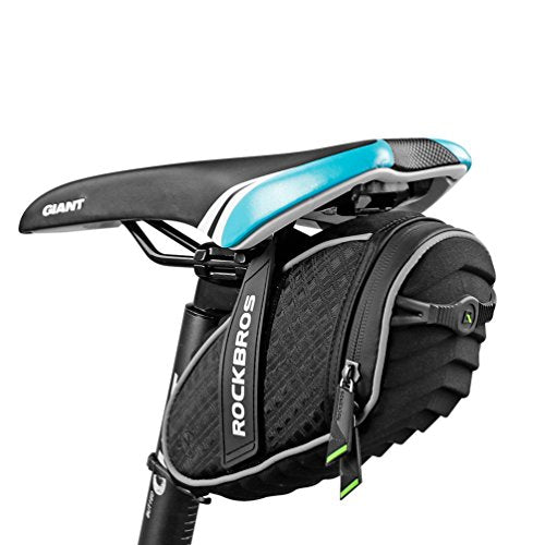 ROCKBROS Bike Seat Bag, Bicycle Saddle Bag Under Seat 3D Shell Cycling Seat Pack for Mountain Road Bikes Black - color: Black
