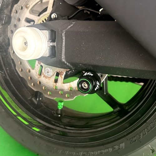 Compatible With Ninja 300 Ninja 250 ZX6R ZX10R 1998-2011 ZX12R ZX-14R Vulcan S 650 Z750 S R CNC M10X1.25 Motorcycle Swingarm Spool Sliders Rear Stand Swing Arm Sliders (Green) - color: Green