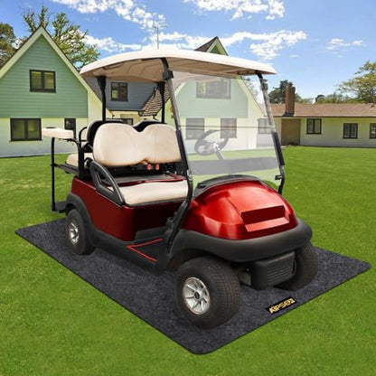 Golf Cart Parking Mat, 9.18 x 4.92 ft Garage Floor Mat, Mechanic Pad for Most Golf Carts/UTV ATV/Motorcycle, Fast Oil Absorbent Waterproof Non-Slip, Prevents Floor Scratch and Stain