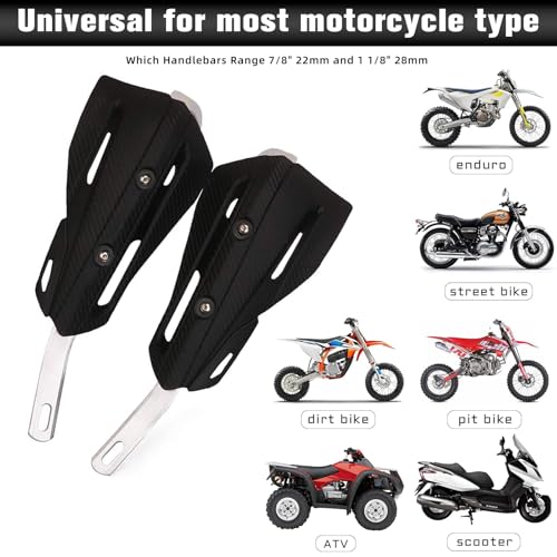 JFG RACING Dirt Bike Handguards,Universal 7/8" 22mm and 1 1/8" 28mm Handlebar Motorcycle Hand Guards for CRF XR YZF XC KX 125 150 250 300 Dirtbike Motocross Supermoto ATV Scooter Enduro Ebike-Black - color: black