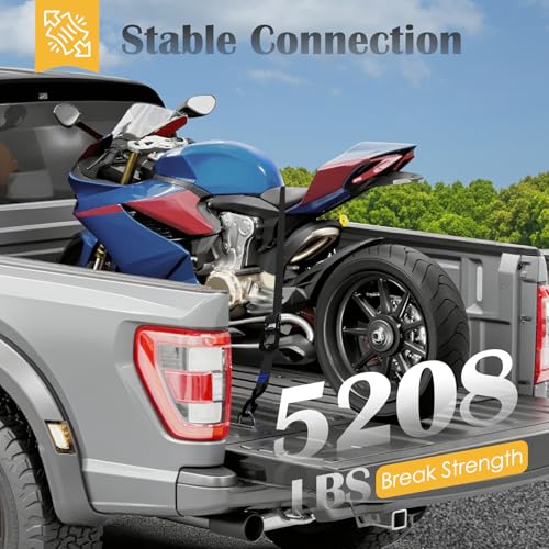 Ratchet Straps, 1.5 inch x 15 ft(4 Pack) Heavy Duty Tie Down Straps, Ratchet Tie Down Straps with Soft Loops-5,208 lbs (Black) - color: Black, size: 15 ft