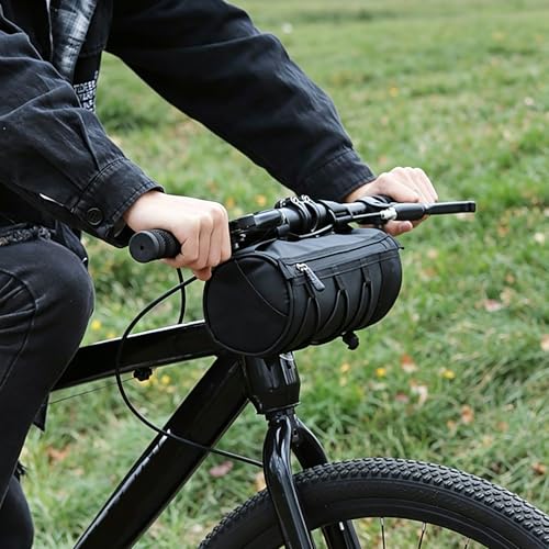2.7L Handlebar Bag, Bike Handlebar Bag for Cycling Storage, Durable Polyester Material, Easy Installation Design, Fits Most Bicycle Handlebars, Compact Size for Essentials Organization