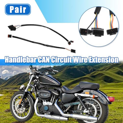 X AUTOHAUX 12 Inch Handlebar CAN Bus Circuit Wire Extension Harness for Harley Davidson Softail Dynas Electra Glide Road Glide Sportster Handlebar Wire Extension Switch Wiring Harness - size: 12in