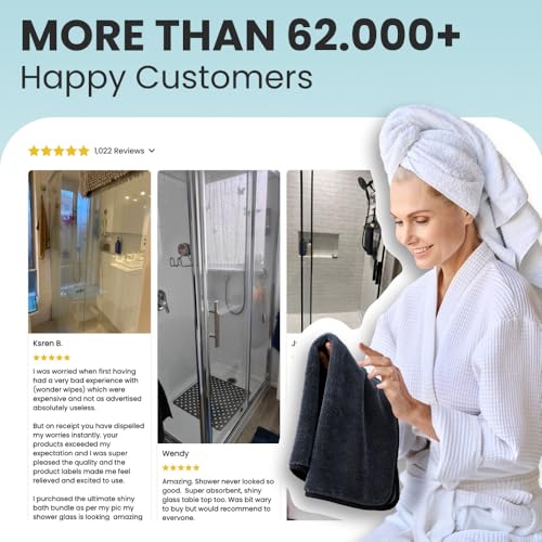 Shiny Wipes Medium Drying Towel, The Original, 12x16in/30x40cm, Ultra Absorbent Twisted-Loop Design, Streak-Free Towel Cloth for Shower, Household, Car, No Streaks or Limescale (4 Towels)