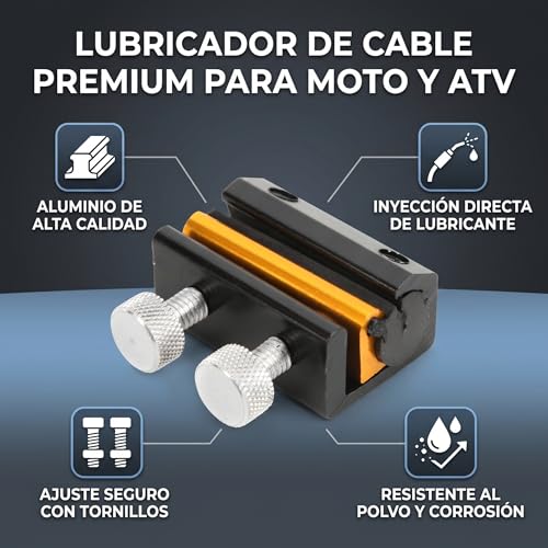 Aramox Cable & Chain Lubricator Tool Luber Oiler Kit for Motorcycle ATV Aluminum & Rubber (Black Gold) - color: Black Gold
