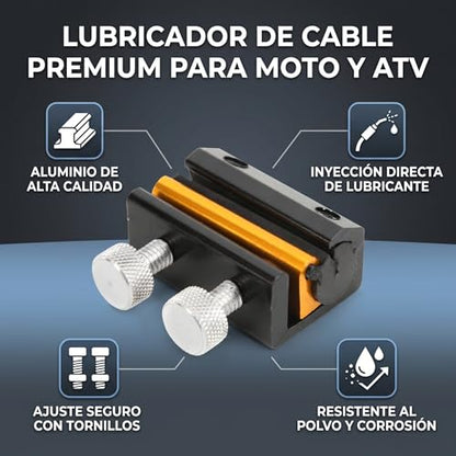 Aramox Cable & Chain Lubricator Tool Luber Oiler Kit for Motorcycle ATV Aluminum & Rubber (Black Gold) - color: Black Gold