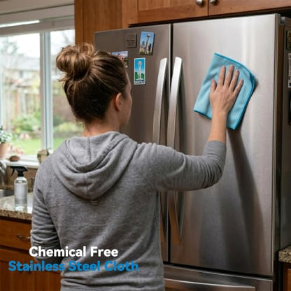 Microfiber Glass Cleaning Cloth, White Purple Blue, 6 Pack | 15.5x15.5 Inches Lint Free Streak Free Stainless Steel Cloth For Window Screen Car - color: Blue Purple White