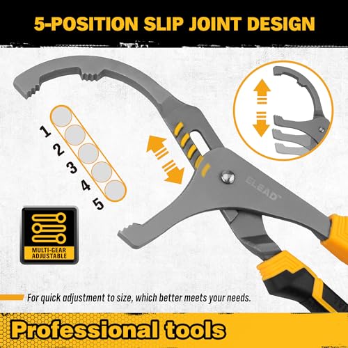ELEAD Adjustable Oil Filter Wrench Set - 9" & 12" Pliers for Cars, Trucks, Motorcycles - Durable Carbon Steel, Ergonomic Grip, Easy Access Design - style: 9" & 12"