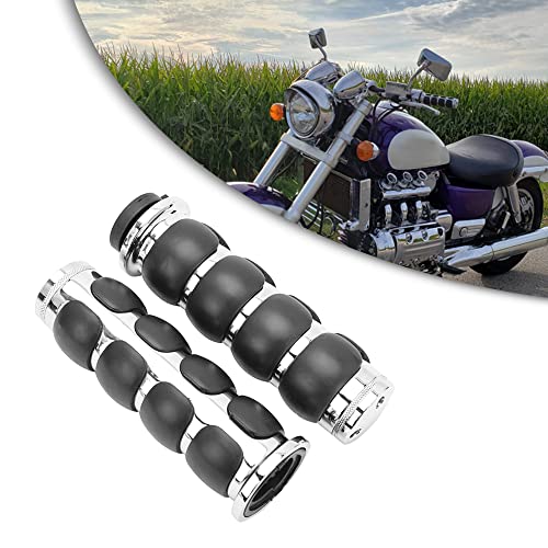DREAMIZER 25.4MM Motorcycle Handlebar Grips 1 inch Compatible with Honda Shadow Spirit 750 Valkyrie Fury VTX1300 VTX1800 VT400 VT750 VT1100 - Smooth - style: Flat-chrome
