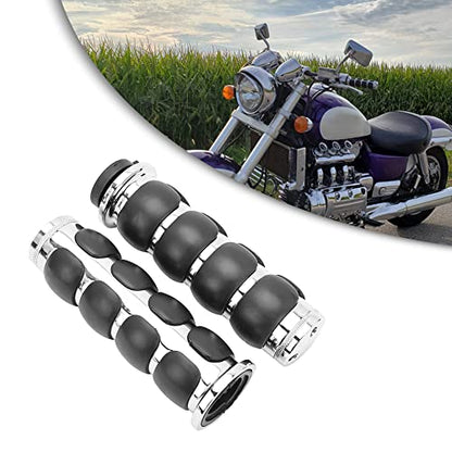 DREAMIZER 25.4MM Motorcycle Handlebar Grips 1 inch Compatible with Honda Shadow Spirit 750 Valkyrie Fury VTX1300 VTX1800 VT400 VT750 VT1100 - Smooth - style: Flat-chrome