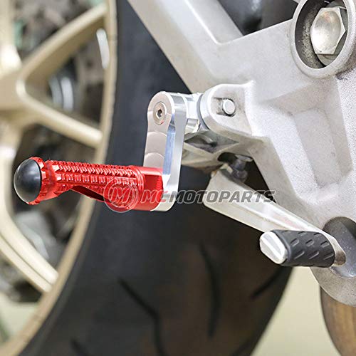 MC MOTOPARTS MPRO Red 40mm Riser CNC Front Foot Pegs Compatible with YZF R1 00-21 YZF R6 03-19 YZF R1M 15-21 R1S - color: Red, size: 40mm Extension