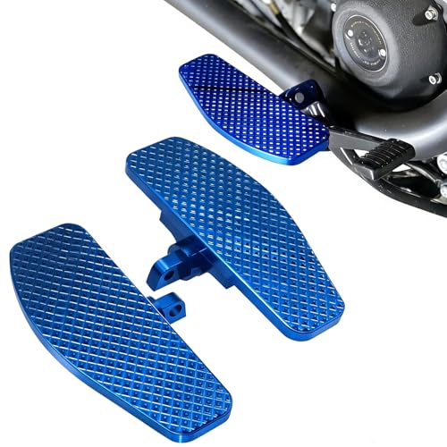 Blue Universality 10mm Rear Diamond Passenger Foot Pegs Mini Floorboards for Harley Touring Road glide, Road king, Electra glide, Street glide, Dyna & Softail Fat Boy, Street Bob, Low Rider ST - color: Passenger Floorboard-Blue