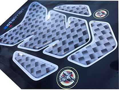 3D Motorcycle Carbon Fiber Vinyl Gel Gas Tank Pad Protector Decal and Sticker Tankpad.(New Generation Silicone-Based Adhesive) - color: Carbon J